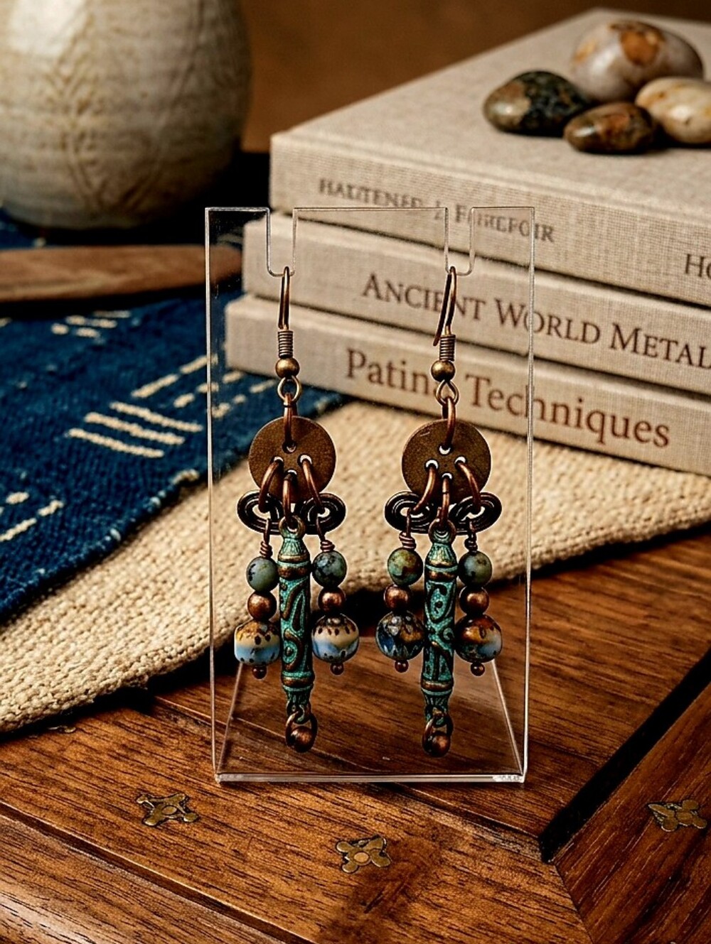 Bohemian Copper and Turquoise Earrings